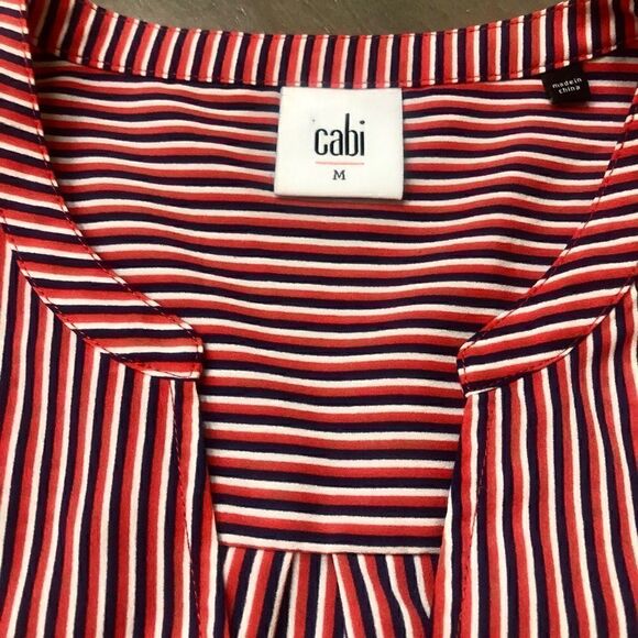 Cabi, red, white & blue striped “Franklin” tunic blouse. - Picture 2 of 5